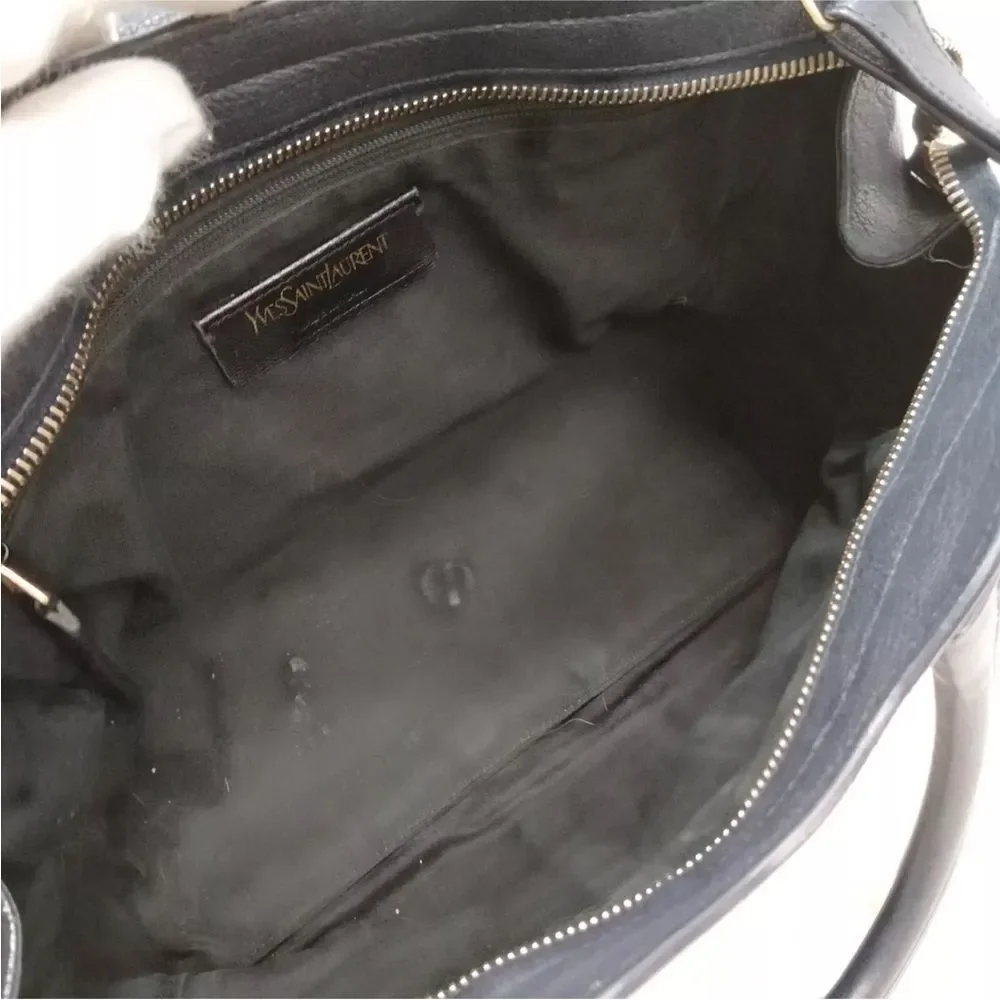 SAINT LAURENT Black Leather Small Classic YSL Ligne Y Paris Chyc Cabas Tote 2way